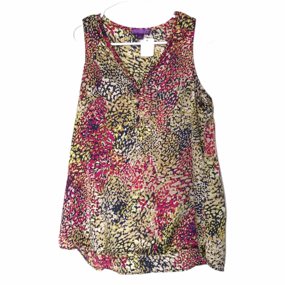 Hale Bob Splatter Print Top Blouse Sleeveless